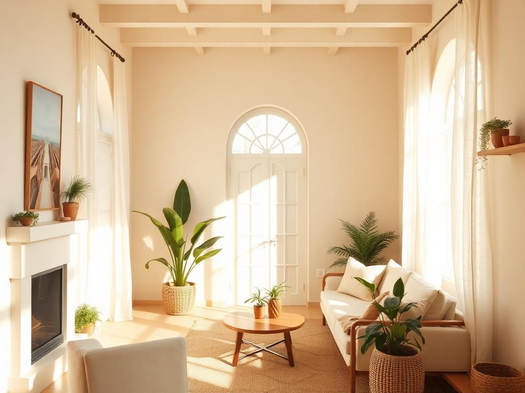 Salón cálido y luminoso, símbolo de hogar bien cuidado